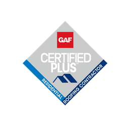 GAF Certified Plus residential roofing contractor badge