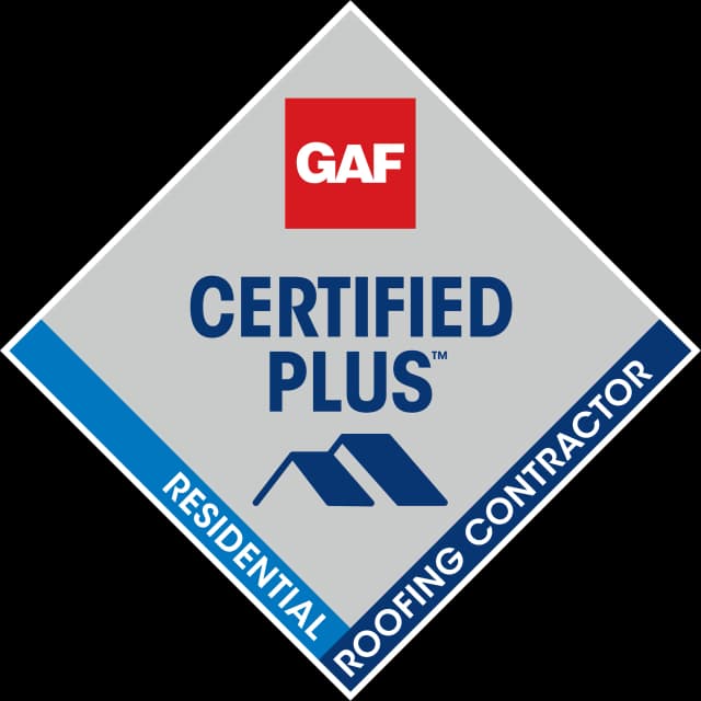 GAF Certified Plus residential roofing contractor badge
