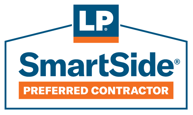 LP SmartSide Preferred Contractor badge for engineered wood siding installation