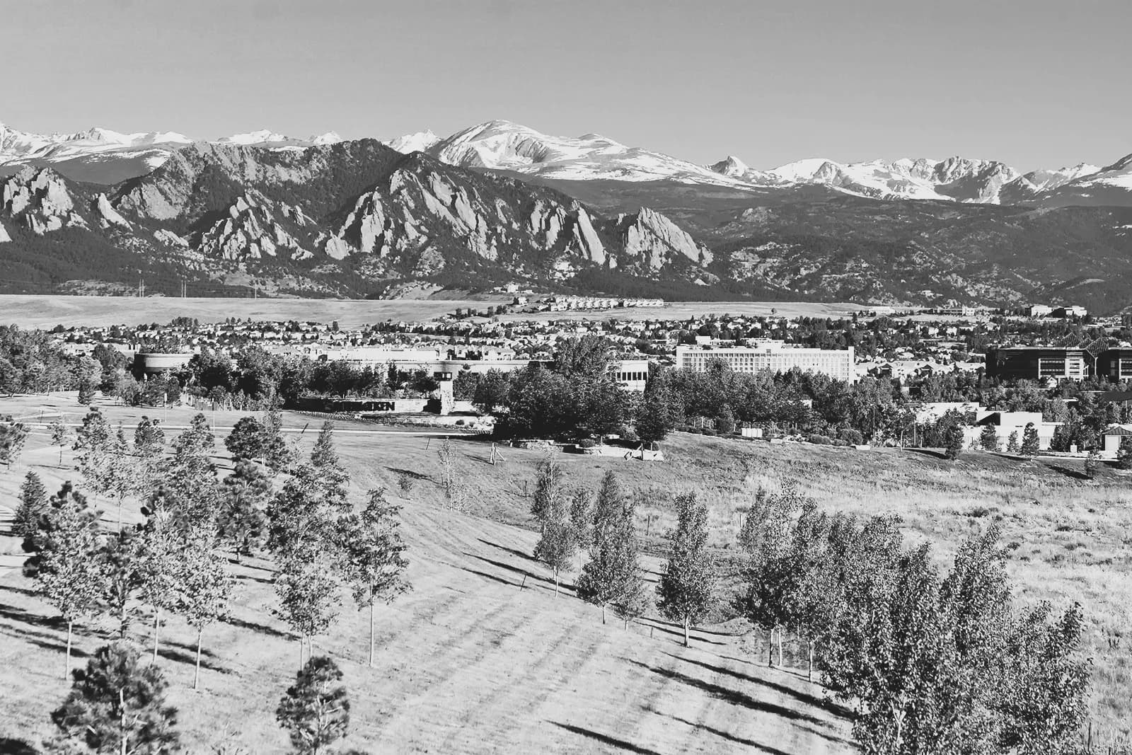 Colorado Front Range mountain panorama near Denver metro service areas