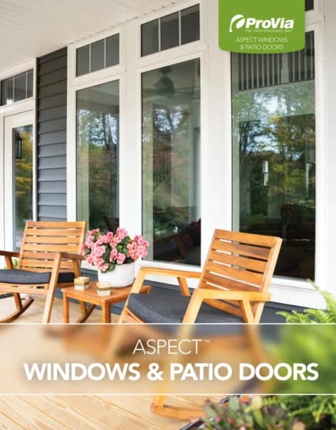 ProVia Aspect™ brochure cover — windows and doors for Denver Colorado homes