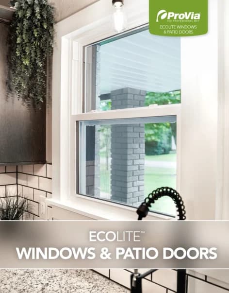 ProVia EcoLite™ brochure cover — windows and doors for Denver Colorado homes