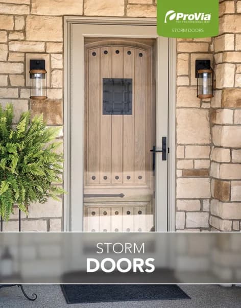 ProVia Storm Doors brochure cover — windows and doors for Denver Colorado homes