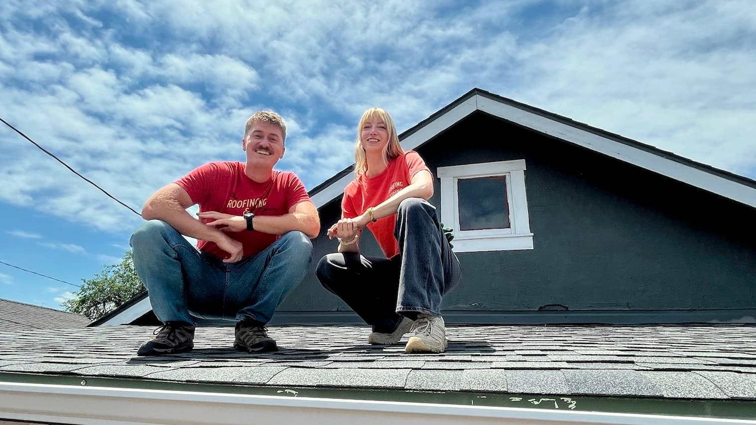 The Roofing & Siding Company owners posing on a roof in Denver, Colorado