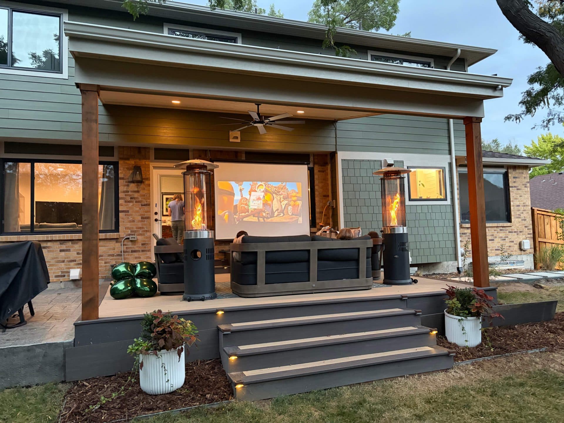 Movie night with the new porch in Arvada, Co.