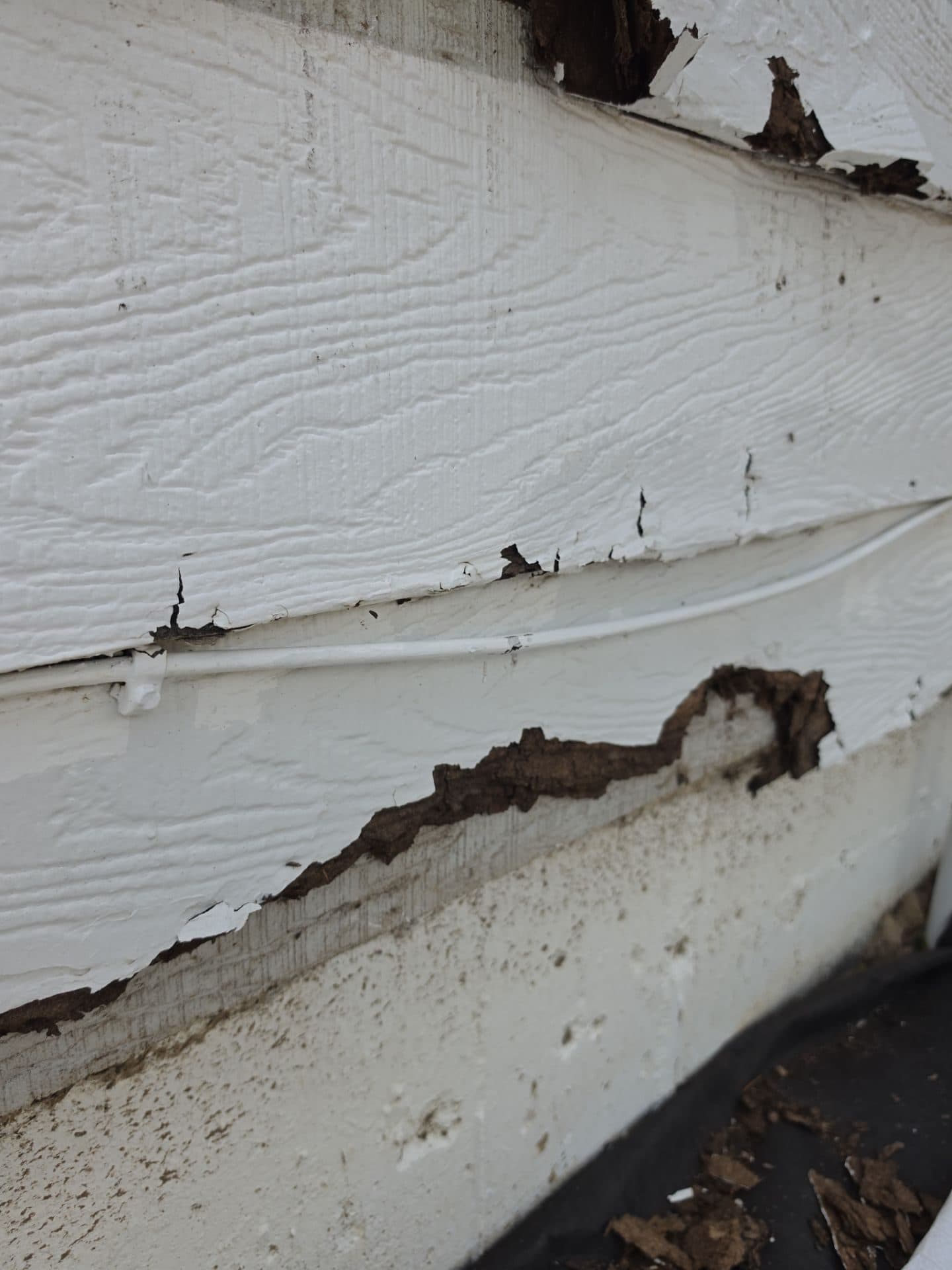 Full Exterior Siding Replacement in Centennial, CO. James Hardie in Aged Pewter and Cobblestone — photo 3
