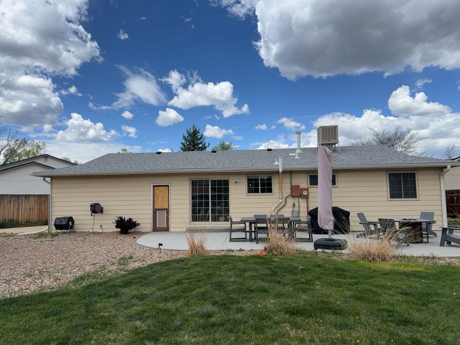 Before — LP SmartSide siding with new soffits, fascia & gutters — Golden, CO