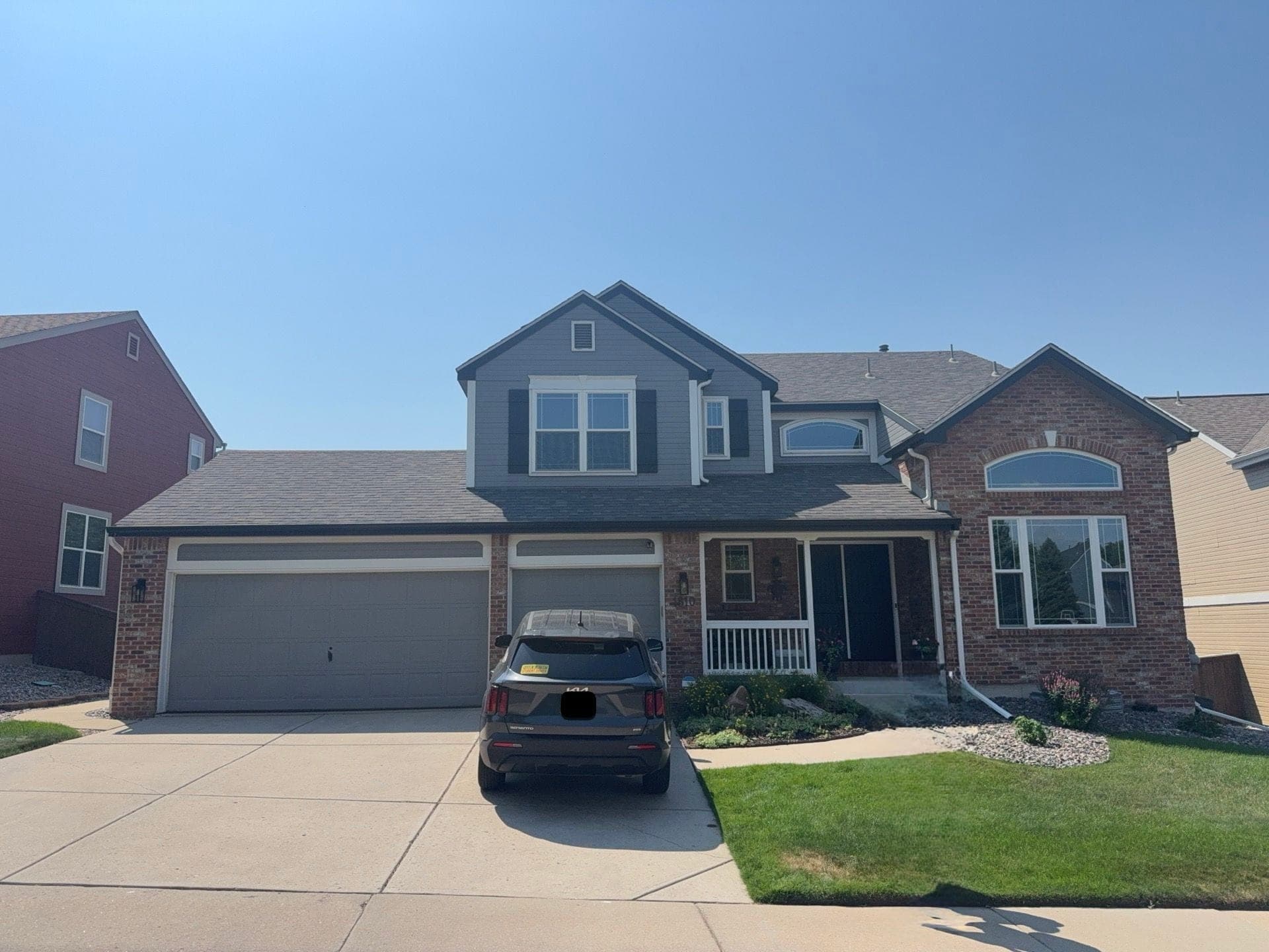 Before — Full James Hardie lap & board and batten siding replacement with new trim — Highlands Ranch, CO