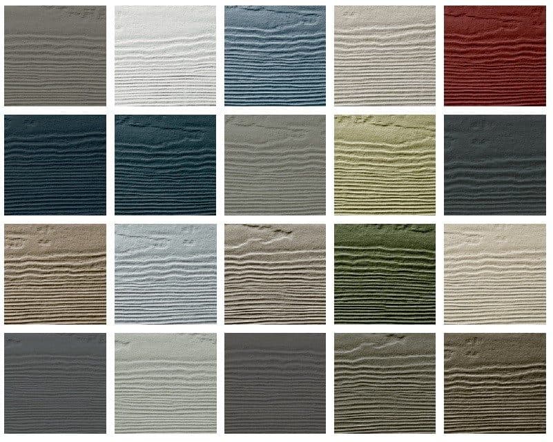 Mosaic of James Hardie Statement Collection colors.