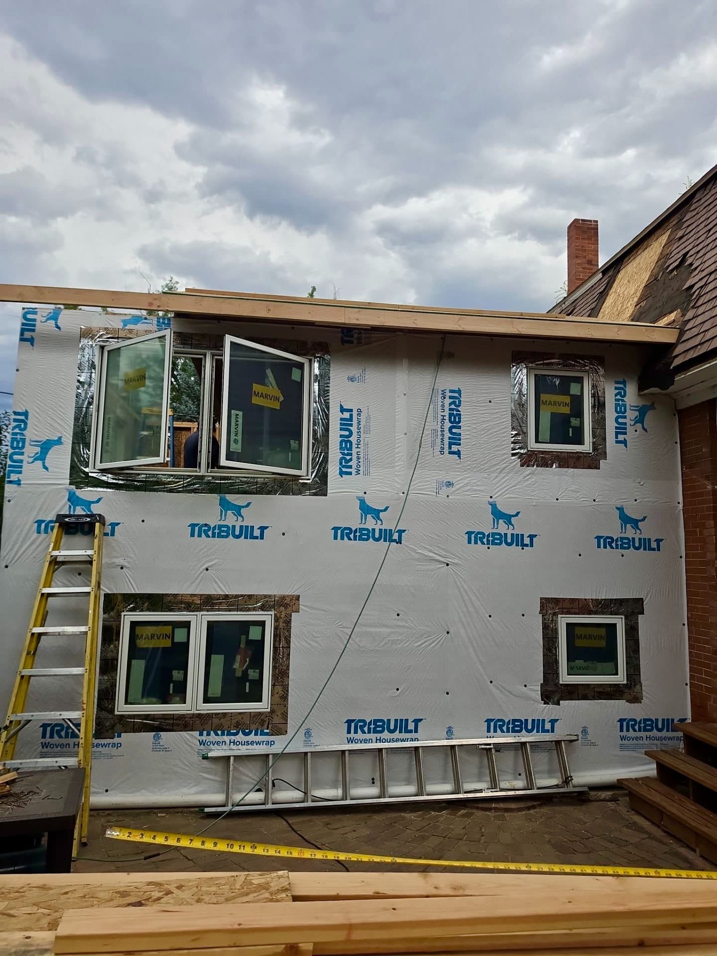 New Marvin windows on the side of a home in Boulder, Colorado.